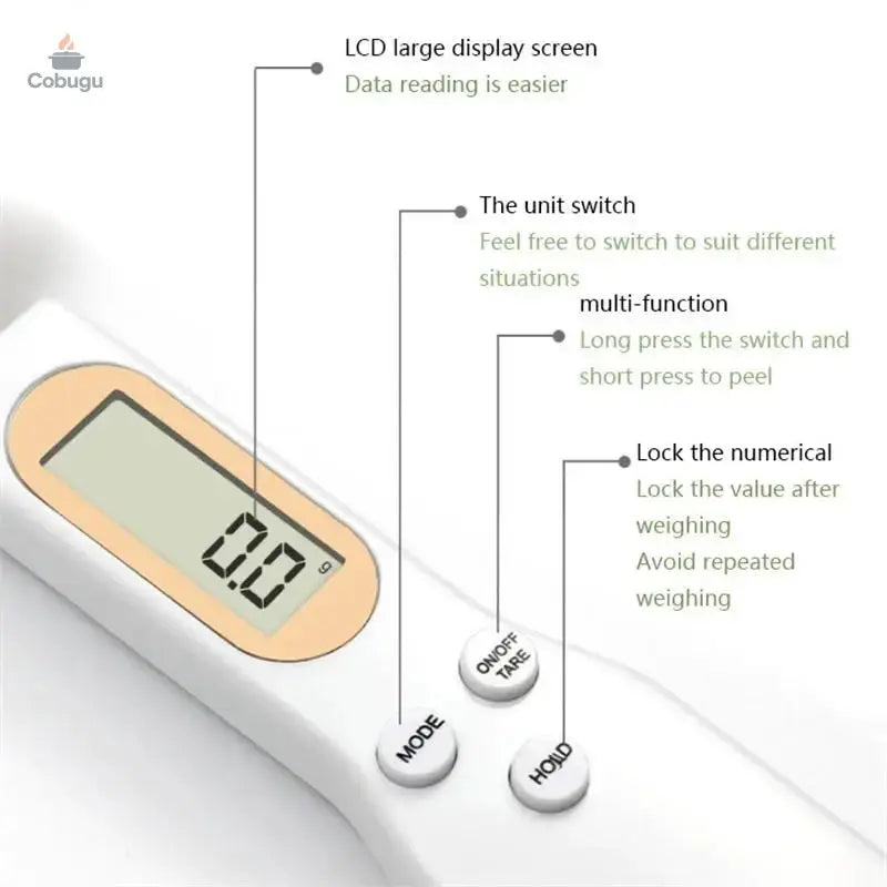 Mini Digital Smart Spoon Scale – Accurate to 0.1g cobugu